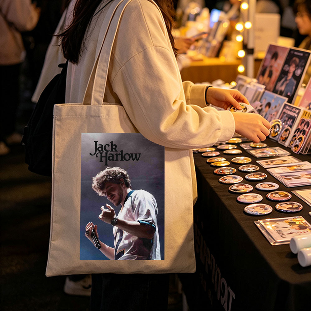Jack Harlow Performing on Stage with Microphone and Dynamic Gesture - Canvas tote bags