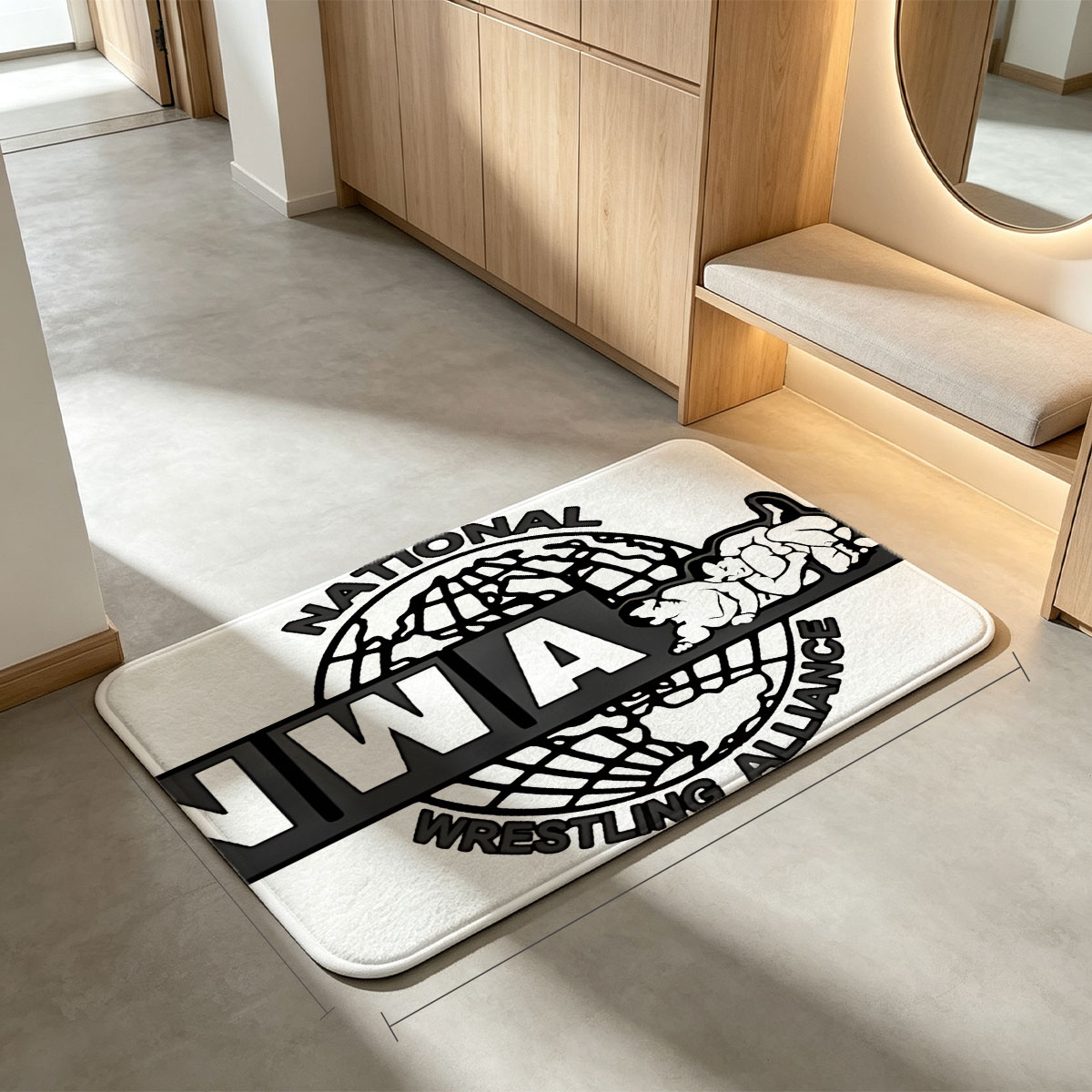 NWA Wrestling Alliance Logo Featuring Global Design and Classic Typography - Flannel floor mat