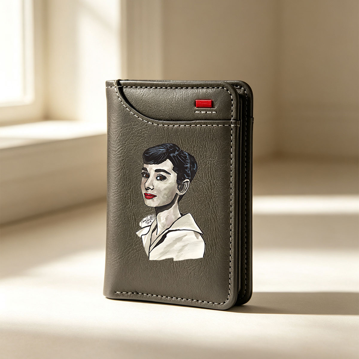 Audrey Hepburn Portrait - Classic Hollywood Icon - Vertical Style Wallet