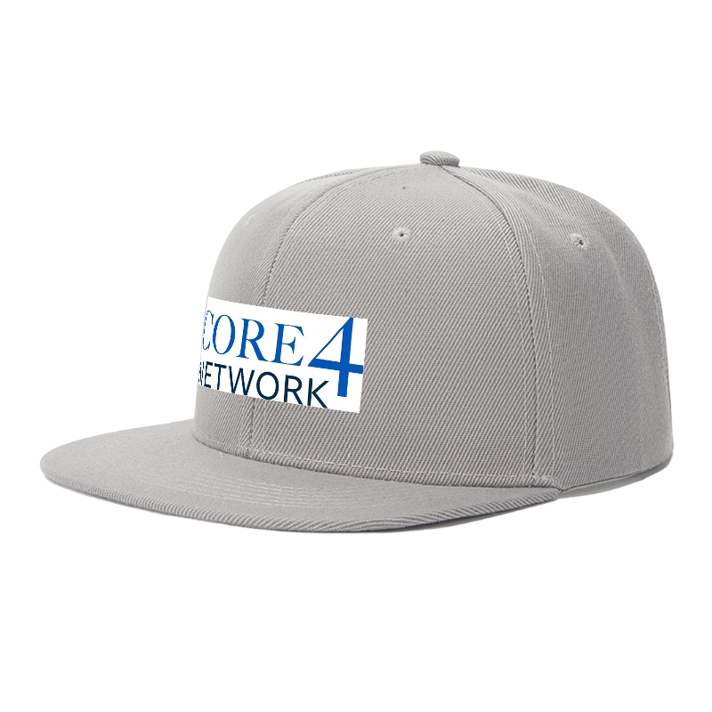 Flat Brim Baseball Cap Core4 Network Logo Print Streetwear Underground Skate Style for Basketball Courts Skate Parks Urban Lifestyle Skaters Rappers Streetwear Enthusiasts