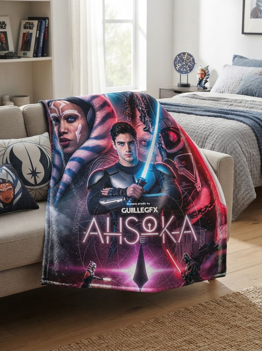 Custom Photo Face Flannel Blanket Personalized Sci-Fi Warrior Graphic Throw Soft Cozy Warm Bed Sofa Keepsake Gift