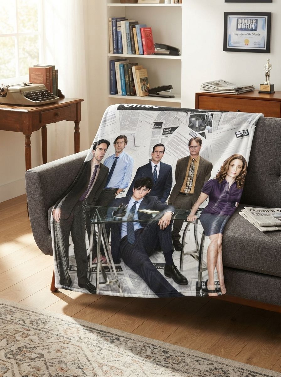 Custom Photo Face Blanket Personalized Flannel Fleece Throw Soft Anti-Pilling Cozy Warm Cover for Sofa Bed Movie Nights