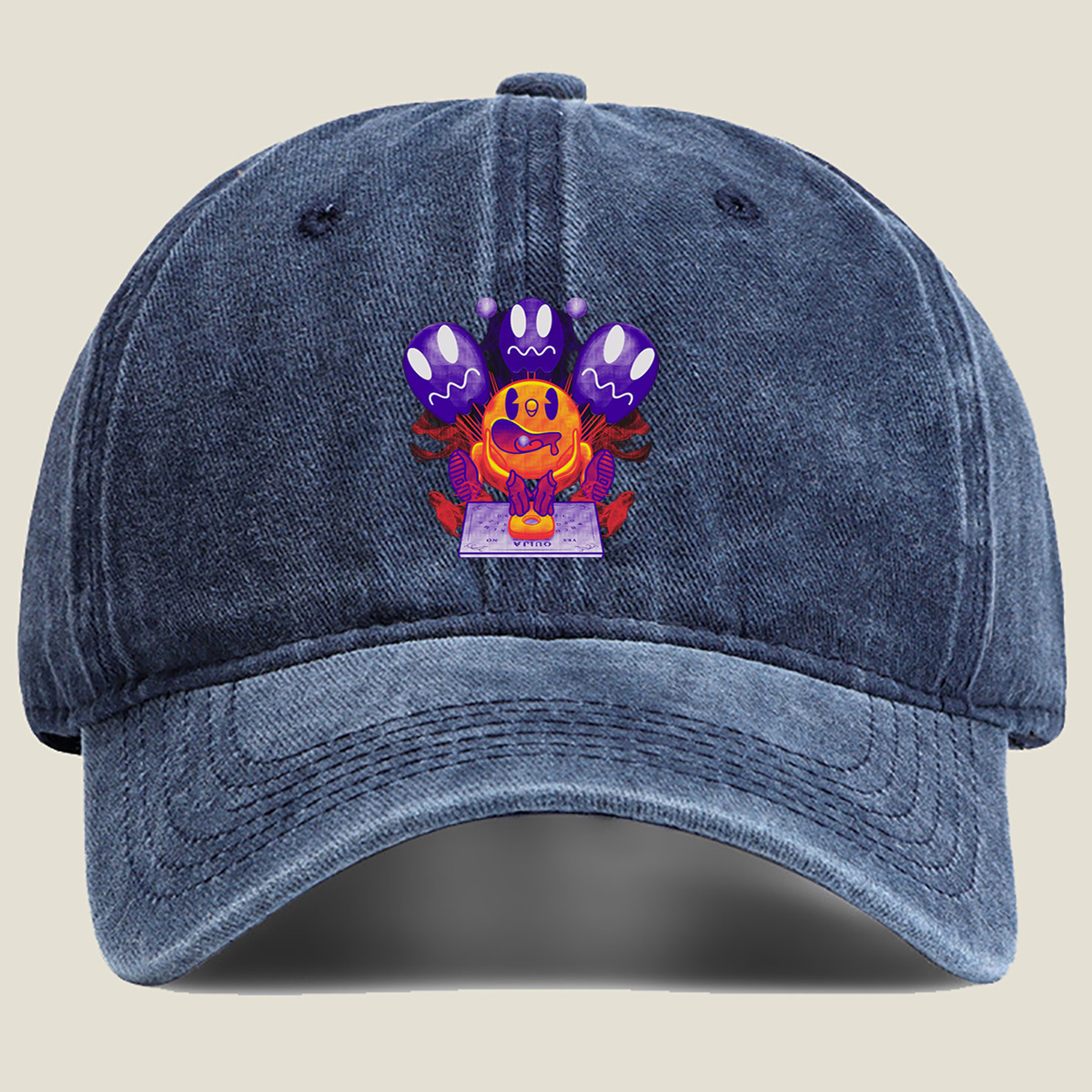 Pac-Man and Ghosts Ouija Board - Washed Denim - Baseball Cap