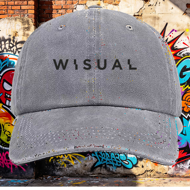 Men's Printed Washed Cotton Cap with Abstract Geometric Pattern and 