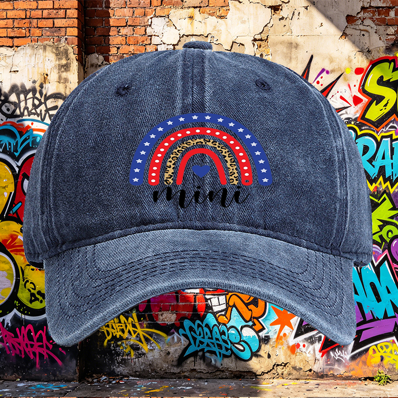 Unisex Classic Washed Cap with Rainbow Leopard Print and Stars Design | Casual Streetwear Hat for Outdoor Activities, Travel, and Daily Wear | Perfect for Young Adults and Trendy Fashion Lovers