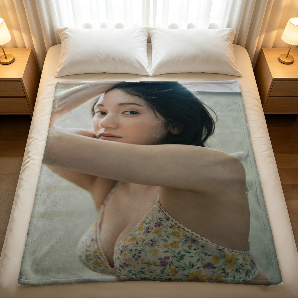 Golden Harem Queen in Silk and Jewels - Blanket
