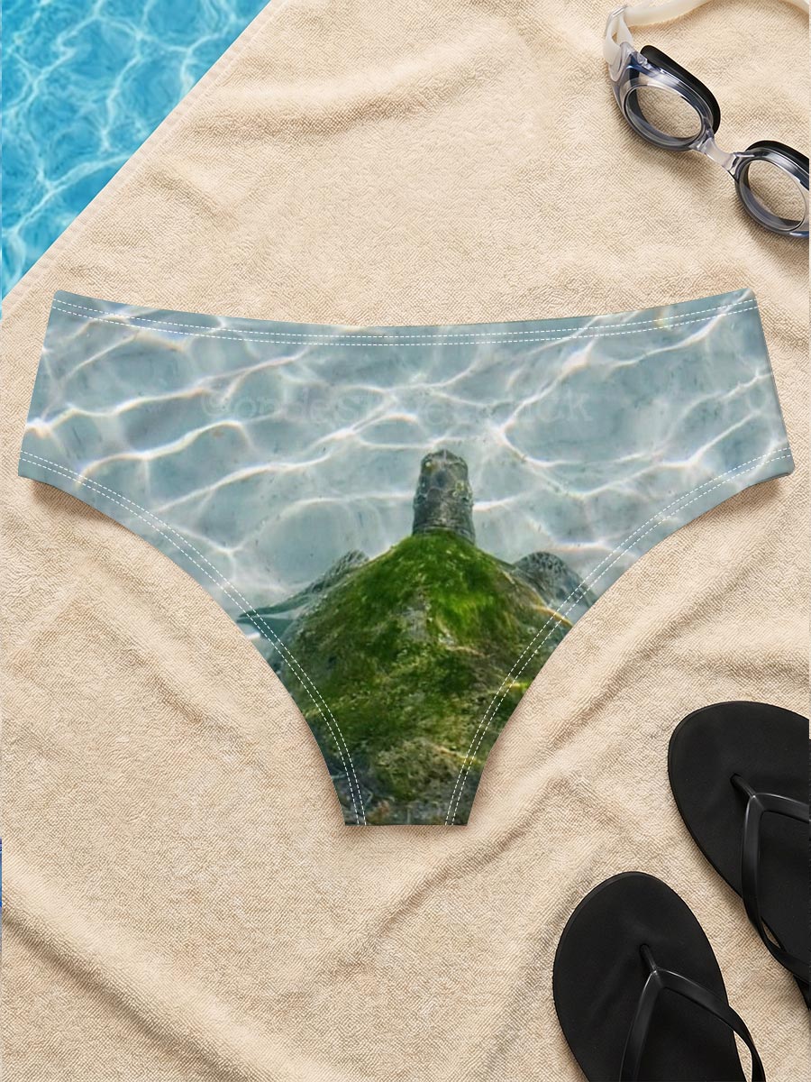Sea turtle swimming in clear shallow water -  Men's swim trunks