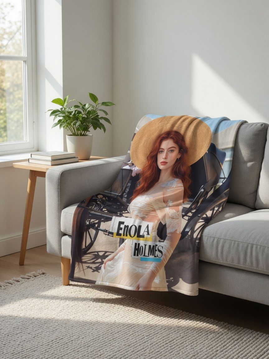 Personalized Custom Photo Flannel Blanket Soft Velvet Touch Portrait Throw Blanket for Couch Sofa Bed Ideal Memory Gift