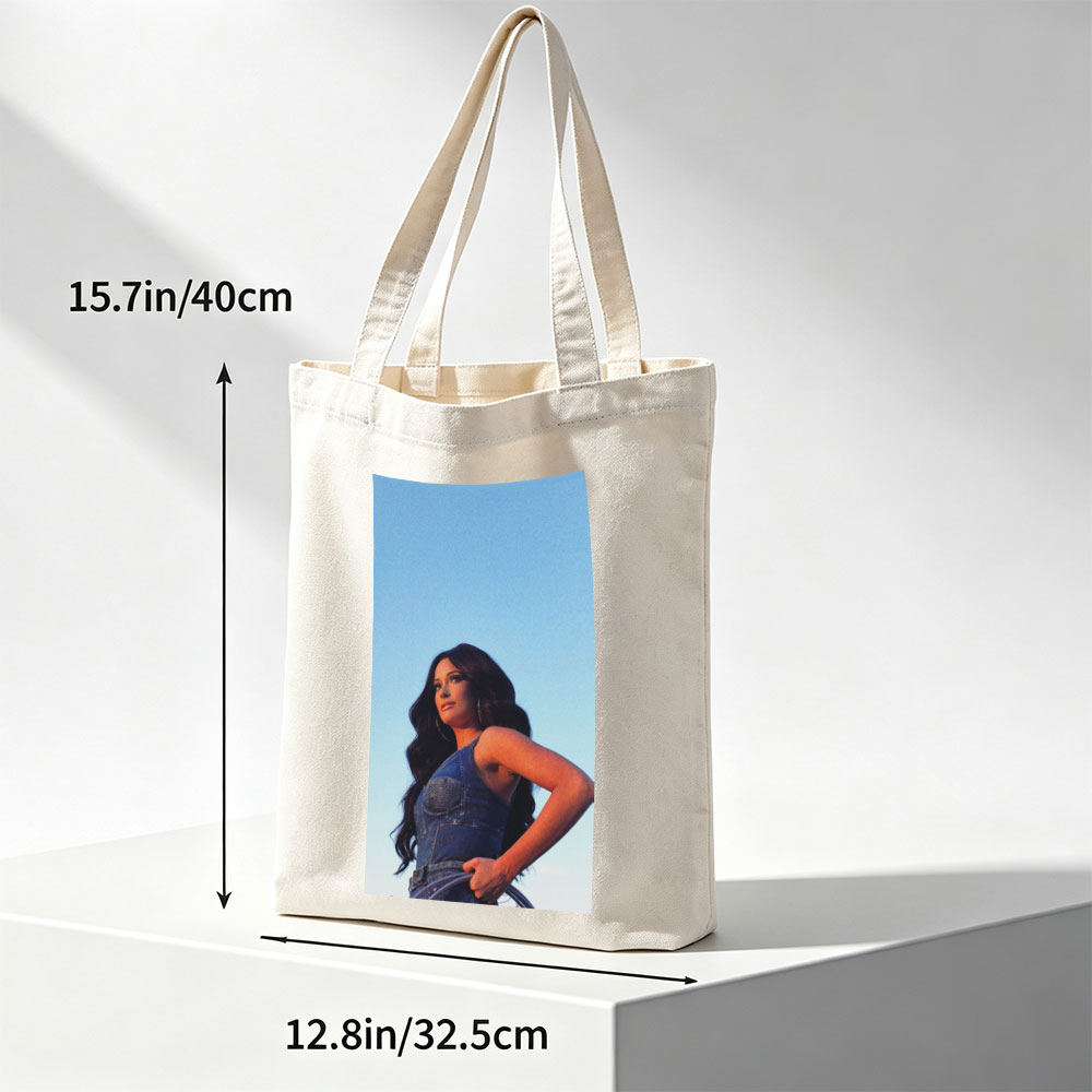Katy Perry in Denim Dress Against Clear Blue Sky - Canvas tote bags