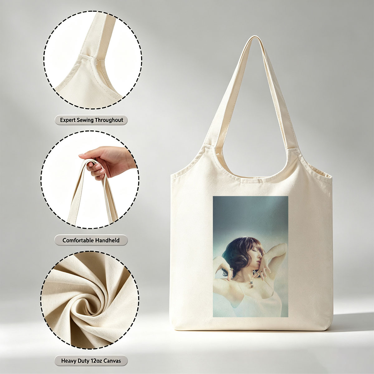 Ayumi Hamasaki in Elegant Pose with Jewelry and Soft Lighting - Canvas shoulder bags/