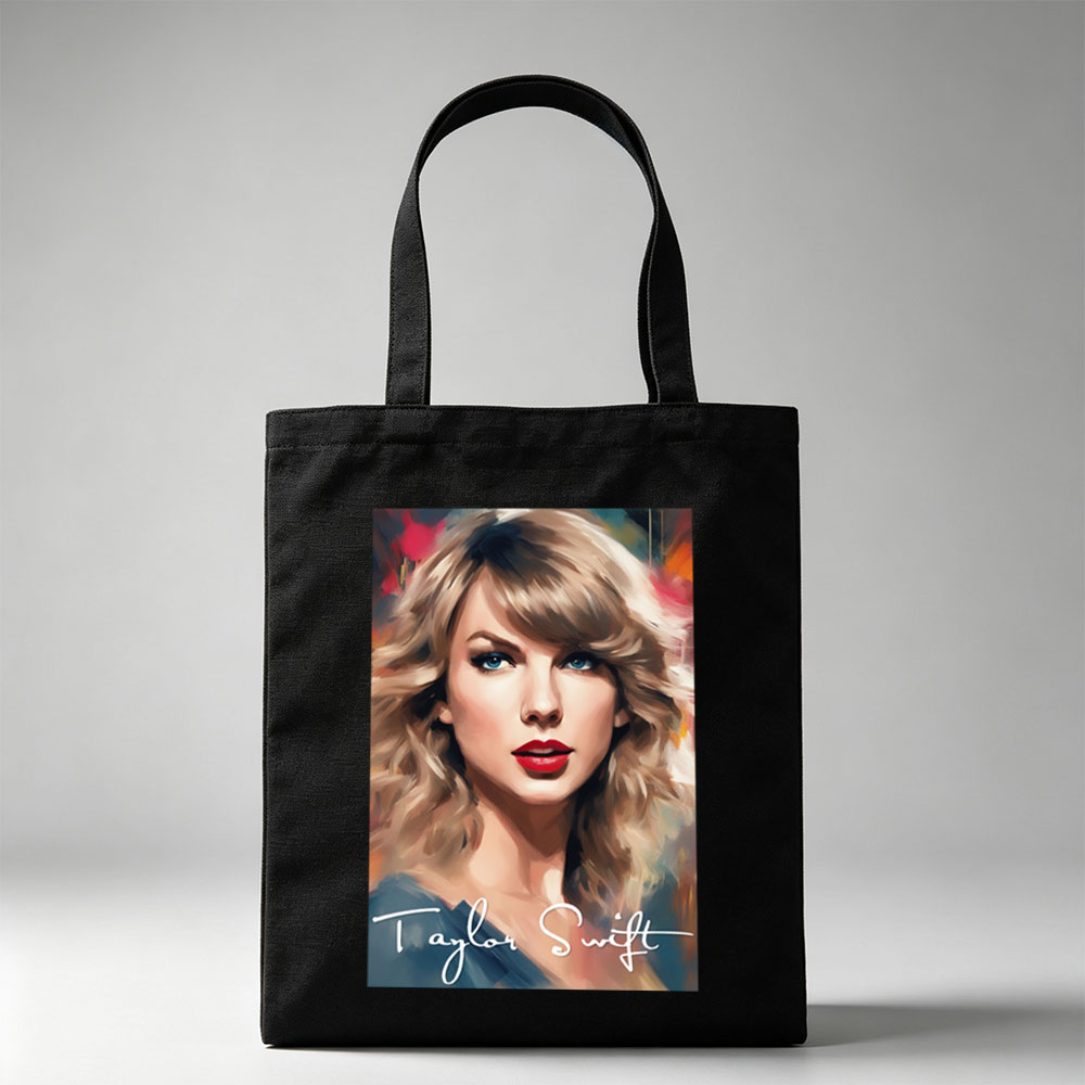 Taylor Swift Portrait Painted Style Artwork - Canvas tote bags