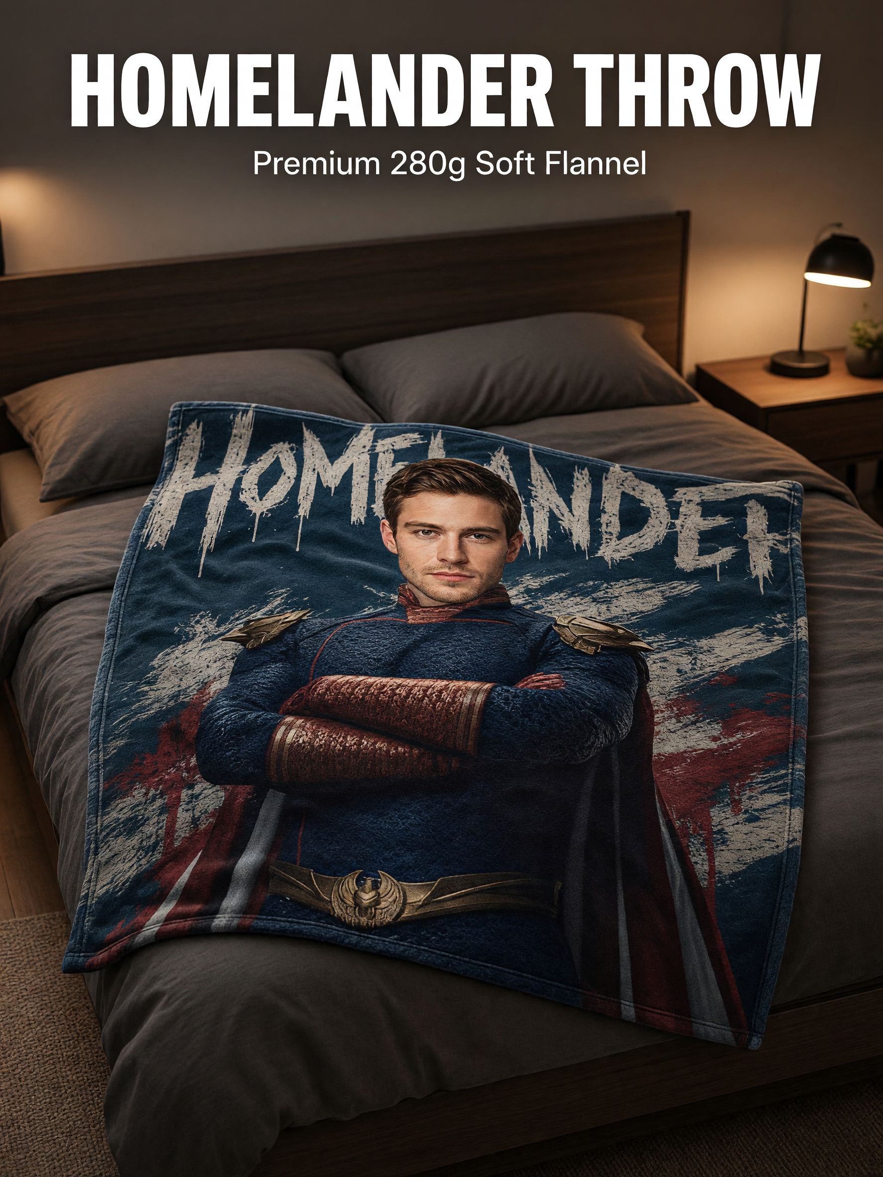 Custom Face Photo Flannel Fleece Blanket Personalized Hero Portrait Throw for Sofa Bed Cozy Novelty Gift for Him