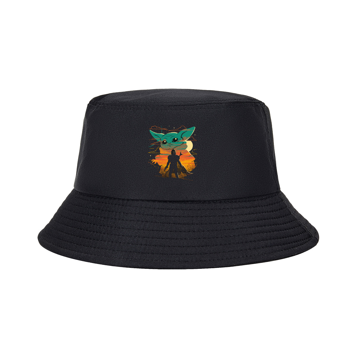 The Mandalorian and Grogu Sunset Silhouette - Fisherman's Hat