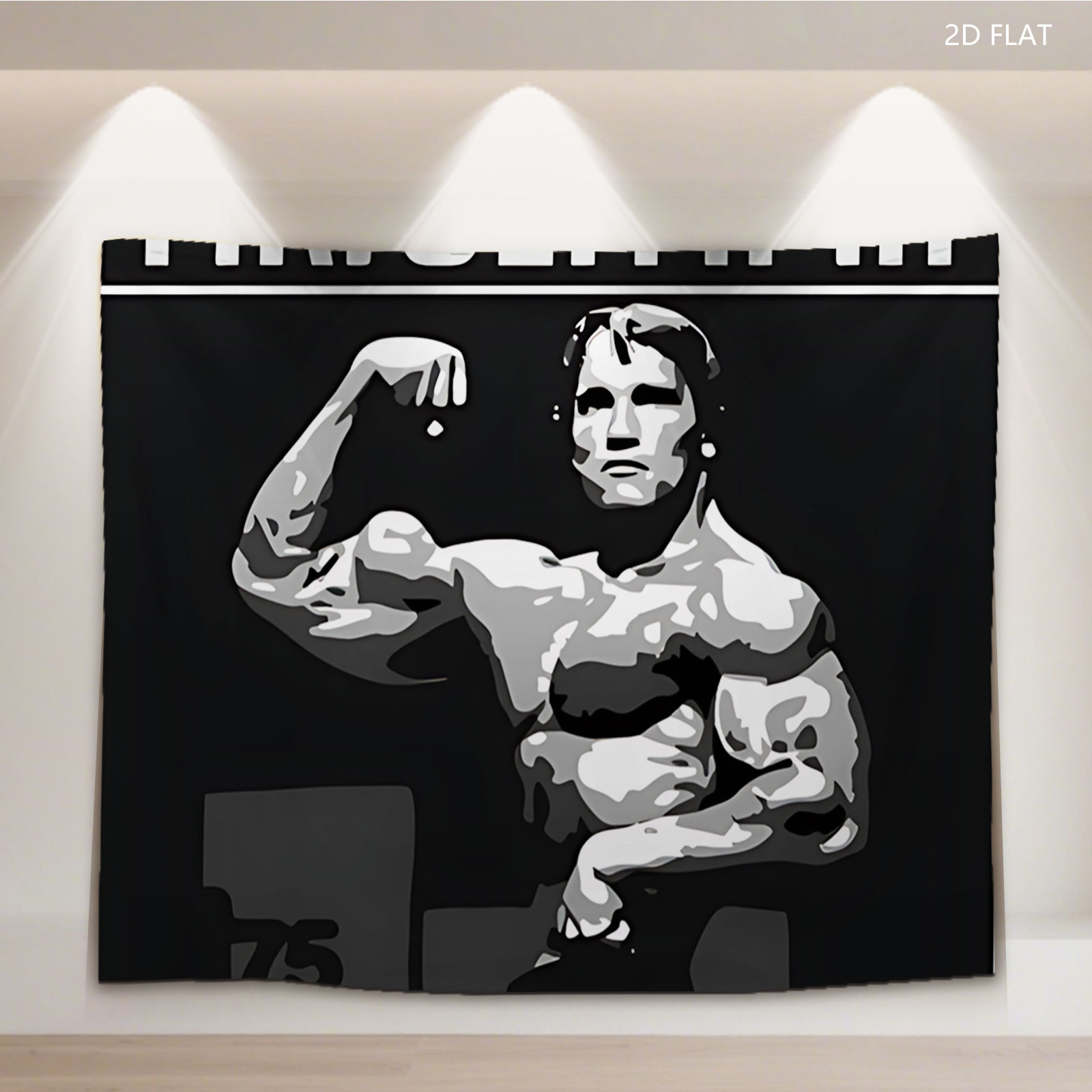 Mr. Olympia 1975: Arnold Schwarzenegger at Weizman Hall, Pretoria, South Africa - Tapestry