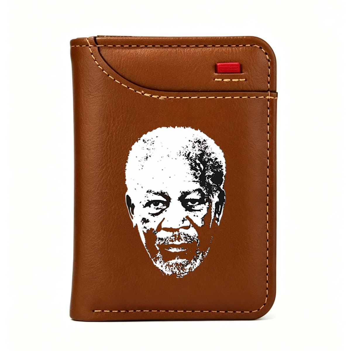 Nelson Mandela Portrait in High-Contrast Black and White - Vertical Style Wallet