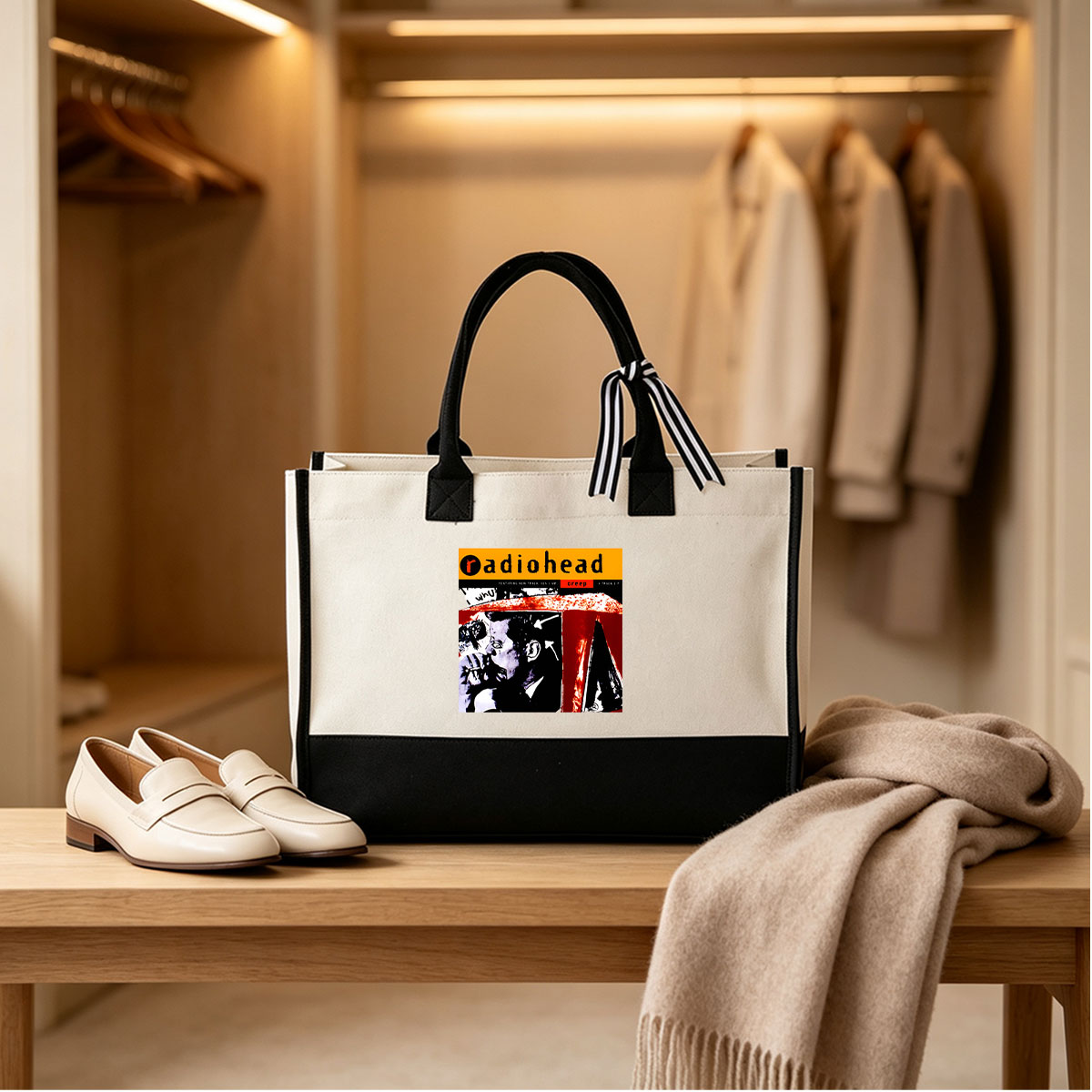 Radiohead Creep EP Featuring New Track Yes I Am - Canvas patchwork gift tote bag