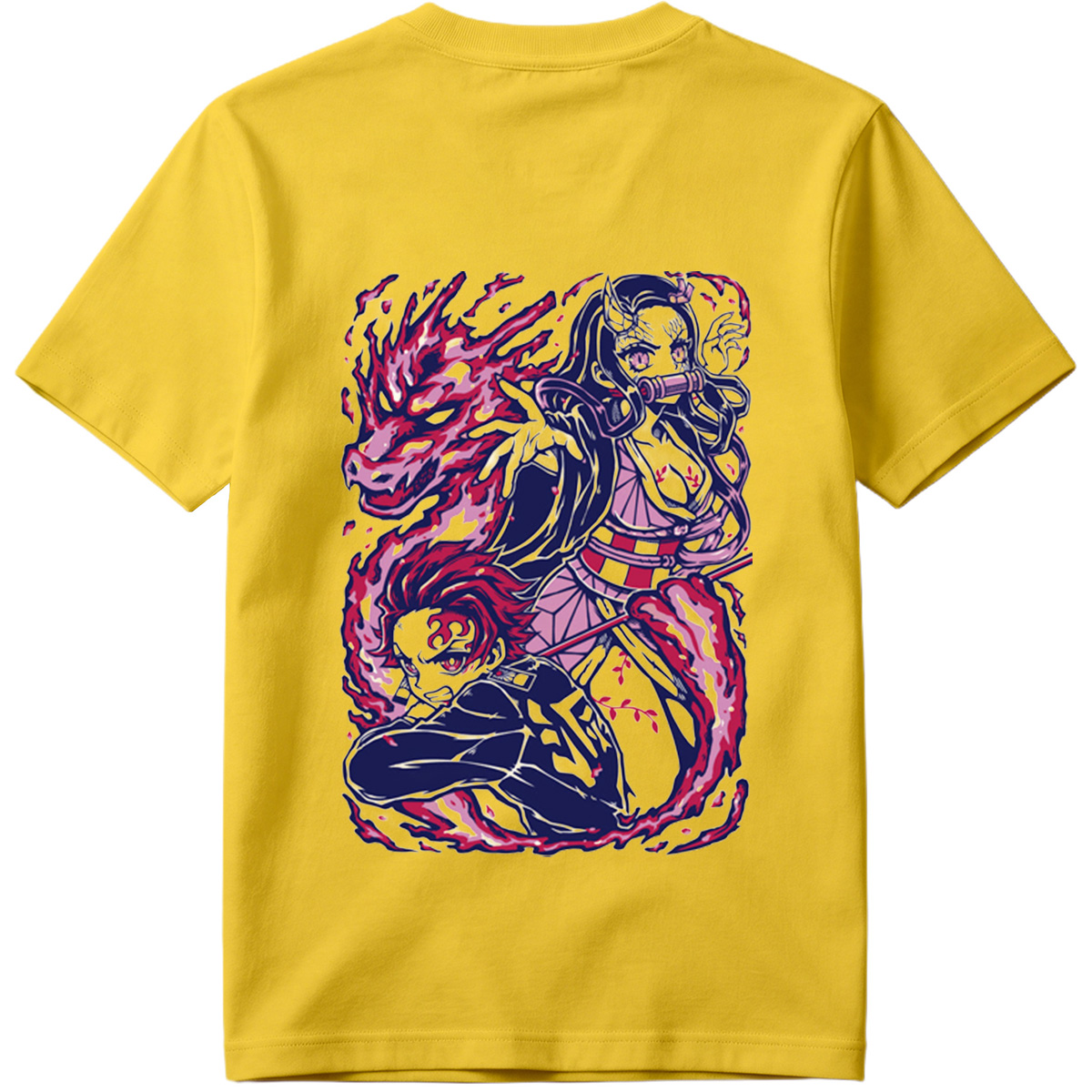 Demon Slayer: Kimetsu no Yaiba - Nezuko Kamado and Tanjiro Kamado with Flame Breathing - Tee
