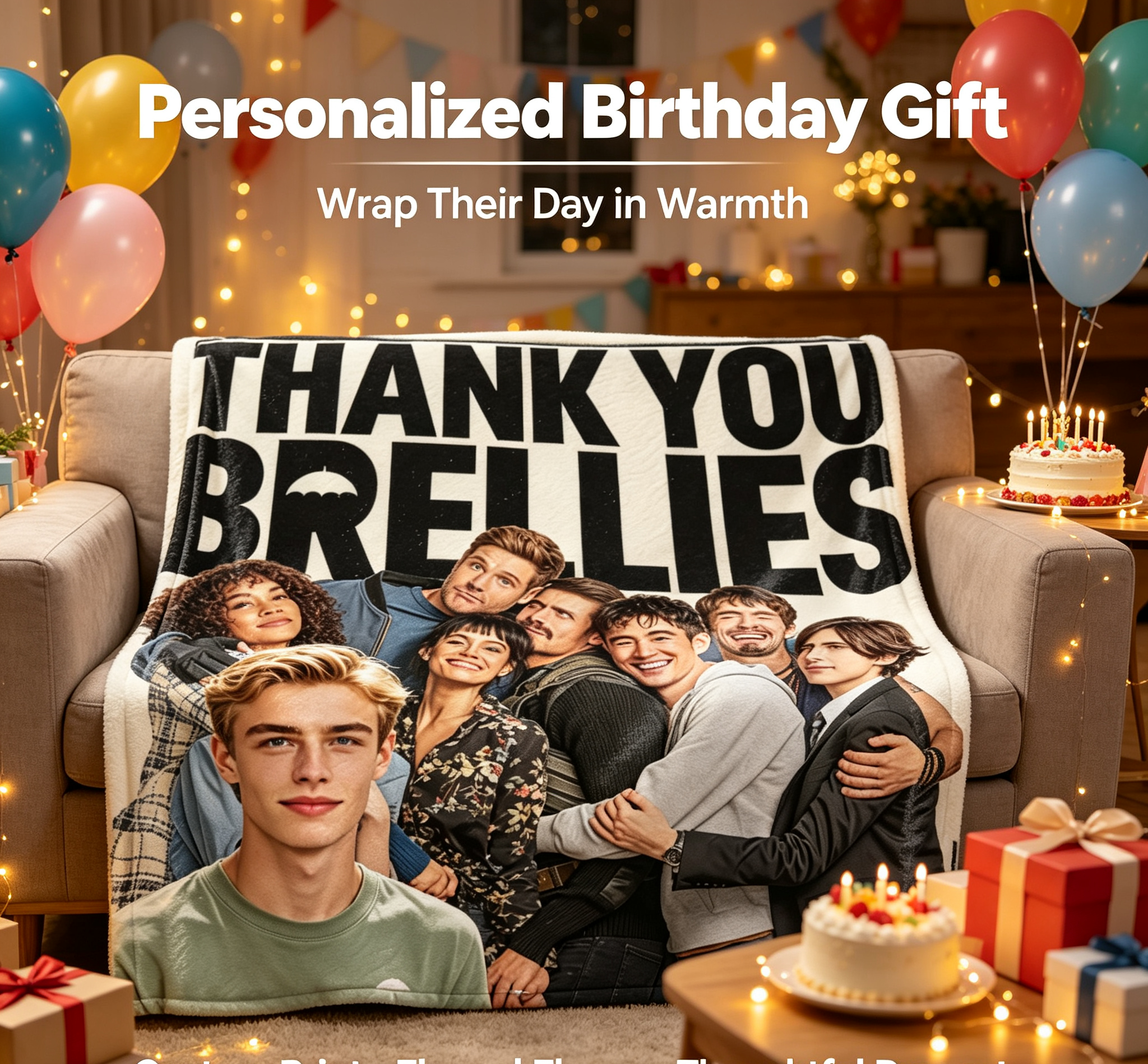 Custom Face Blanket The Umbrella Academy Flannel Blanket for Fans and Gifts – Perfect Cozy Throw for Watching Netflix Series, Ideal Birthday or Holiday Gift