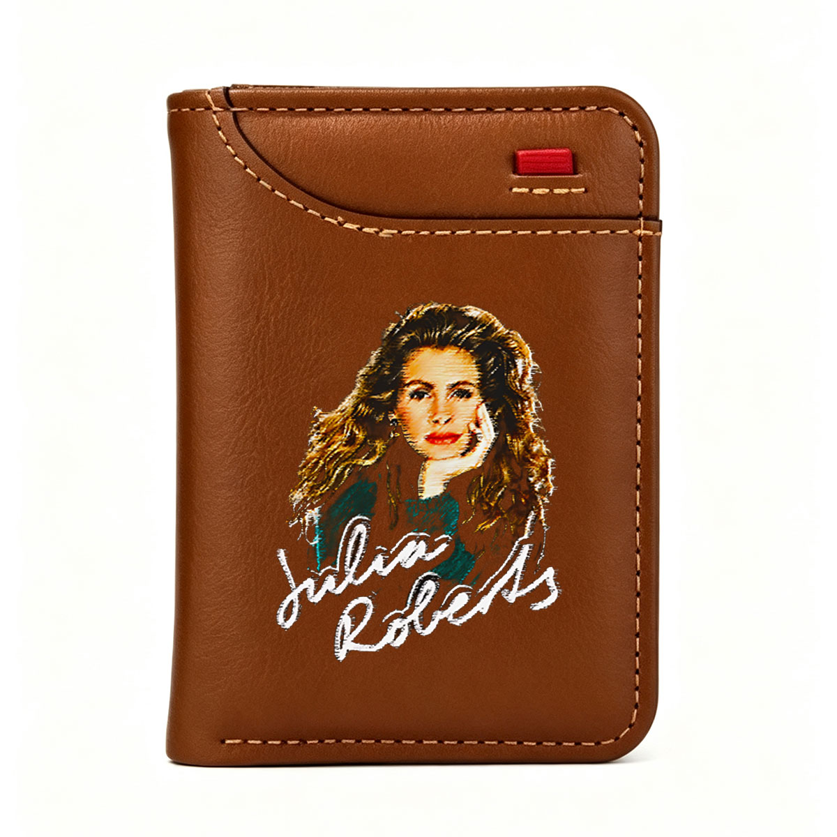 Julia Roberts Portrait with Signature - Vertical Style Wallet