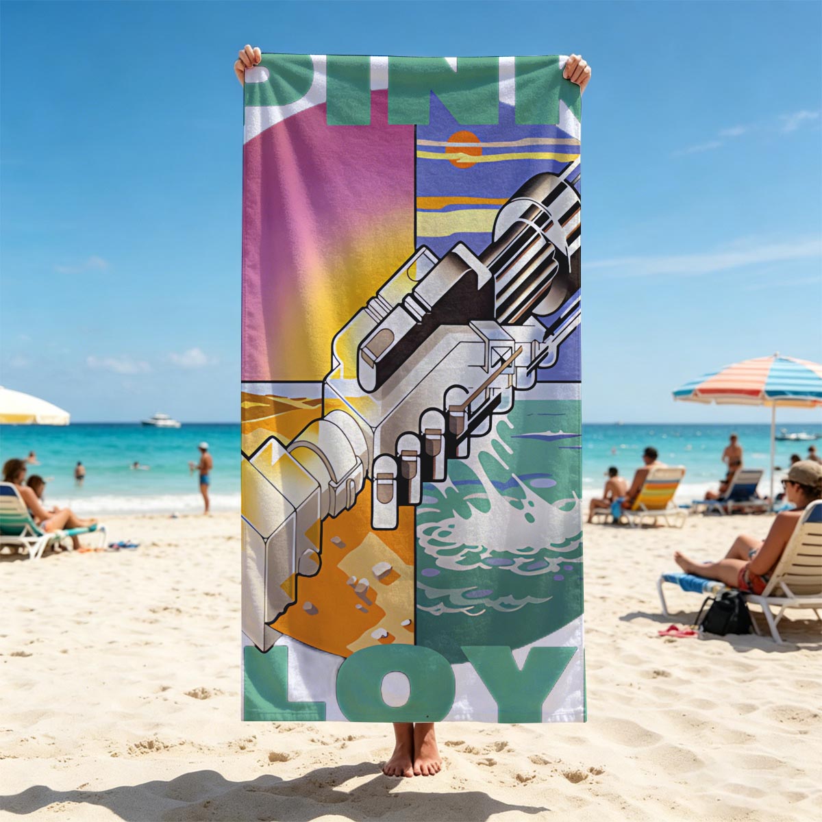 Pink Floyd - Space Odyssey Concept Art - Beach towels
