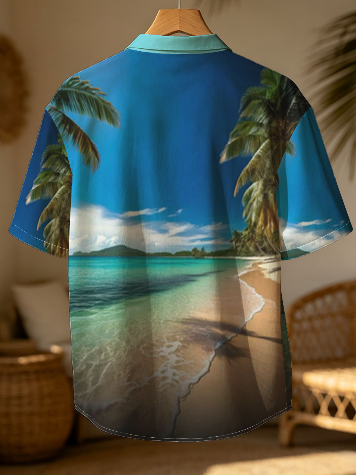 Tropical Beach with Palm Trees and Crystal Clear Water -  Shirt