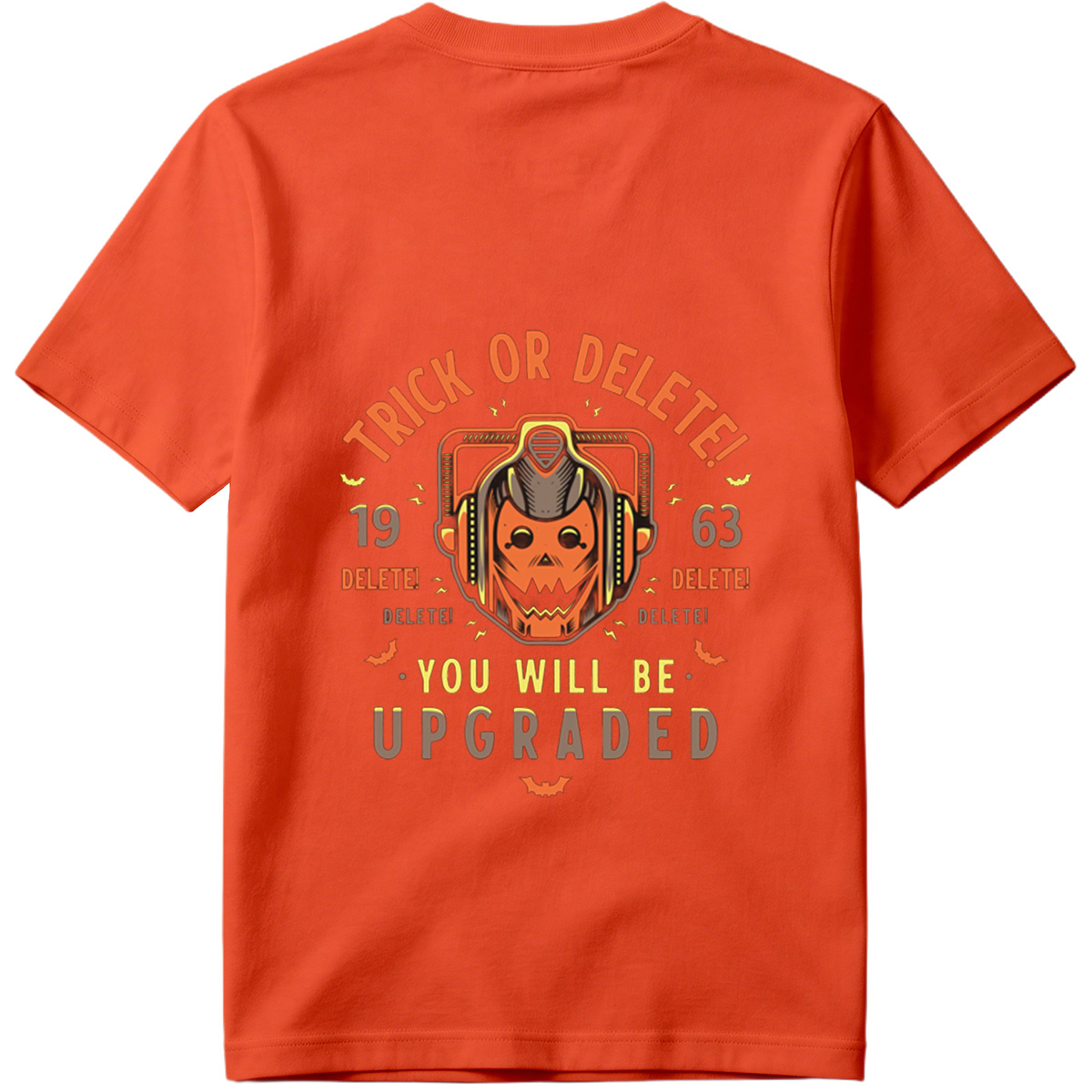 Trick or Delete: Cyberpunk Pumpkin with Helmet - Tee