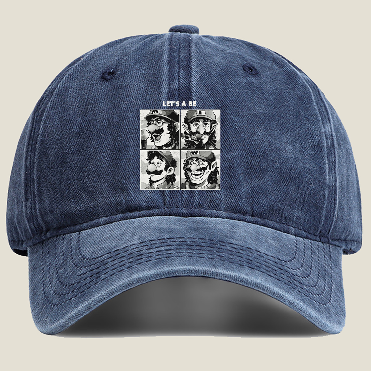 Super Mario: Mario, Luigi, Wario, and Waluigi - Washed Denim - Baseball Cap