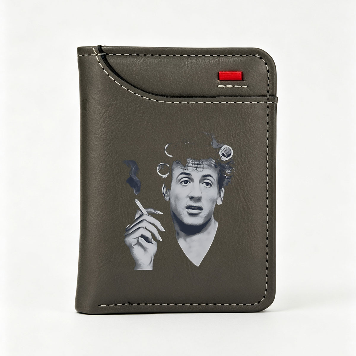 Sacha Baron Cohen as Borat with curlers and cigarette - Vertical Style Wallet