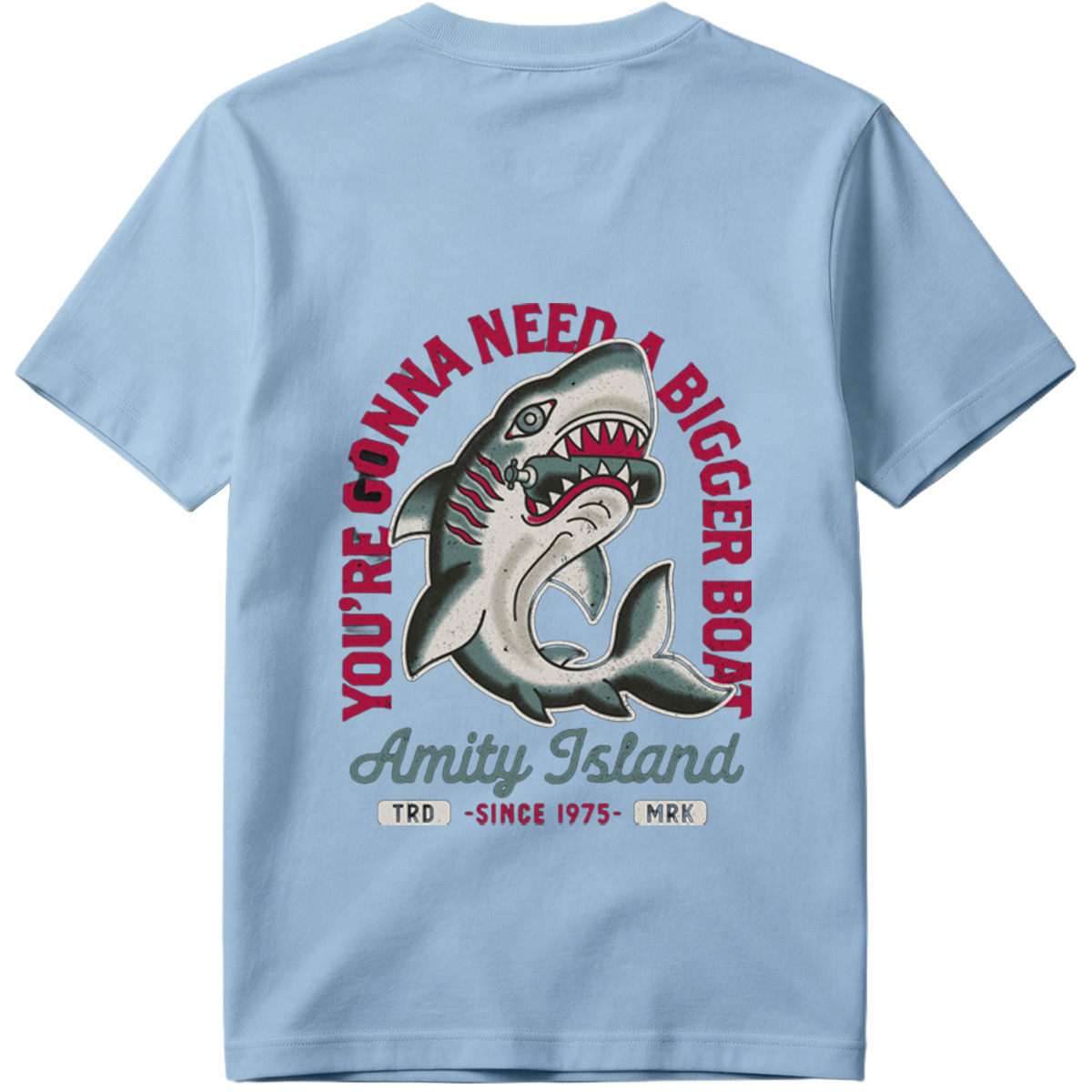 Jaws - Amity Island Shark Design - Tee