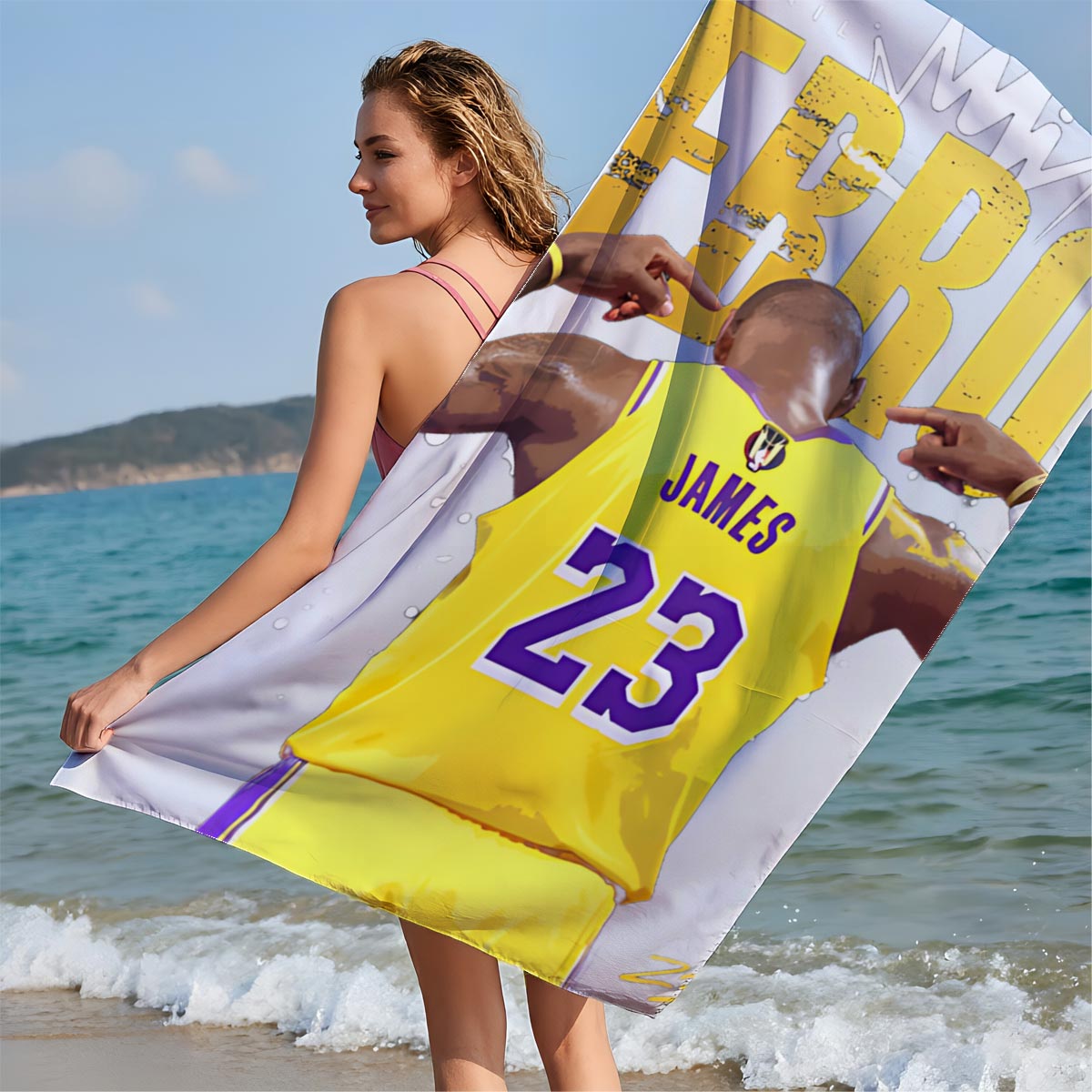 LeBron James - All Hail The King, Lakers #23 - Beach towels