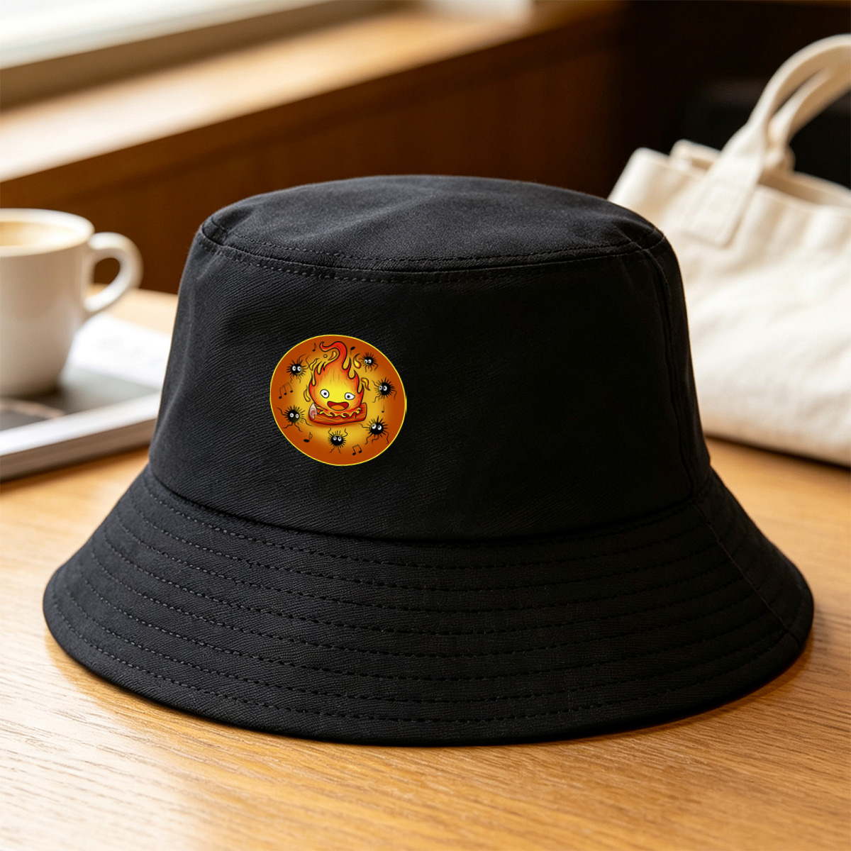 Flame Character with Spiders and Music Notes - Fisherman's Hat