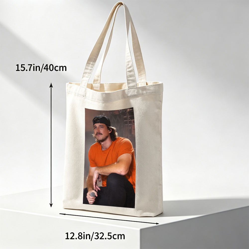 Morgan Wallen Live Performance Holding Microphone on Stage - Canvas tote bags