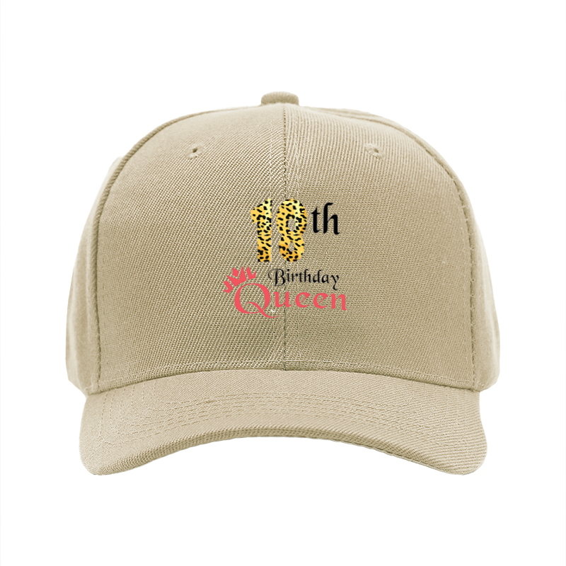 1pc New Leopard Print 18th Birthday Queen Baseball Cap Adjustable Unisex Hat for Party Celebration Adults Fashion Statement Accessory