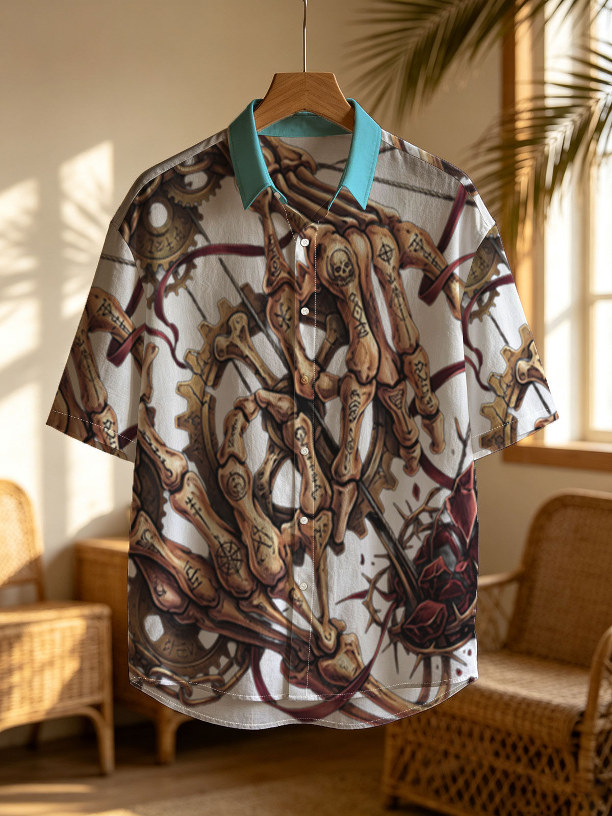Skeleton Hands with Runes, Gears, and Thorns -  Shirt