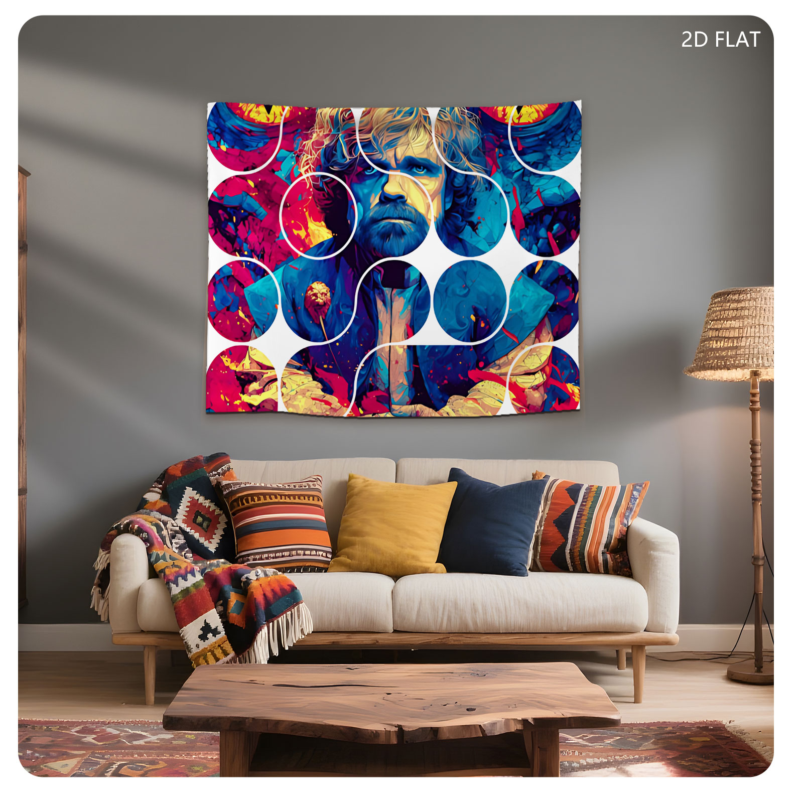 Game of Thrones: Tyrion Lannister in a Vibrant, Abstract Portrait - Tapestry
