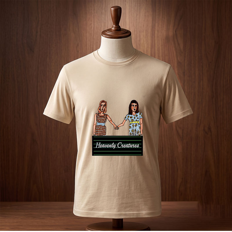 Heavenly Creatures: Two Women Holding Hands in Vintage Dresses - Tee