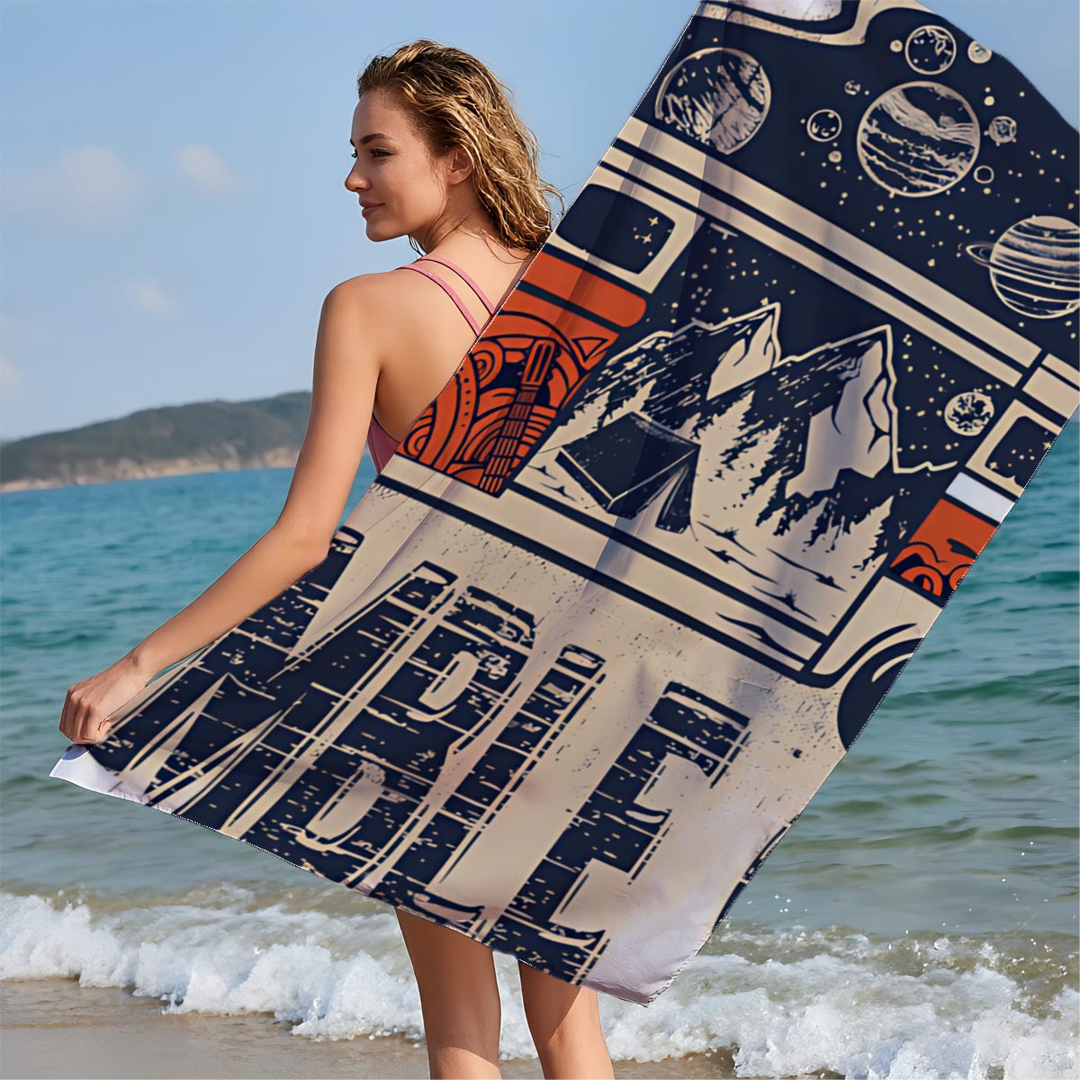 Ramble On: Van Adventure with Mountains, Stars, and Cosmic Vibes - Beach towels