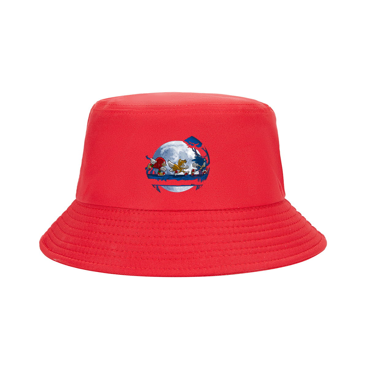 Sonic, Tails, and Knuckles Running Under the Moon - Fisherman's Hat