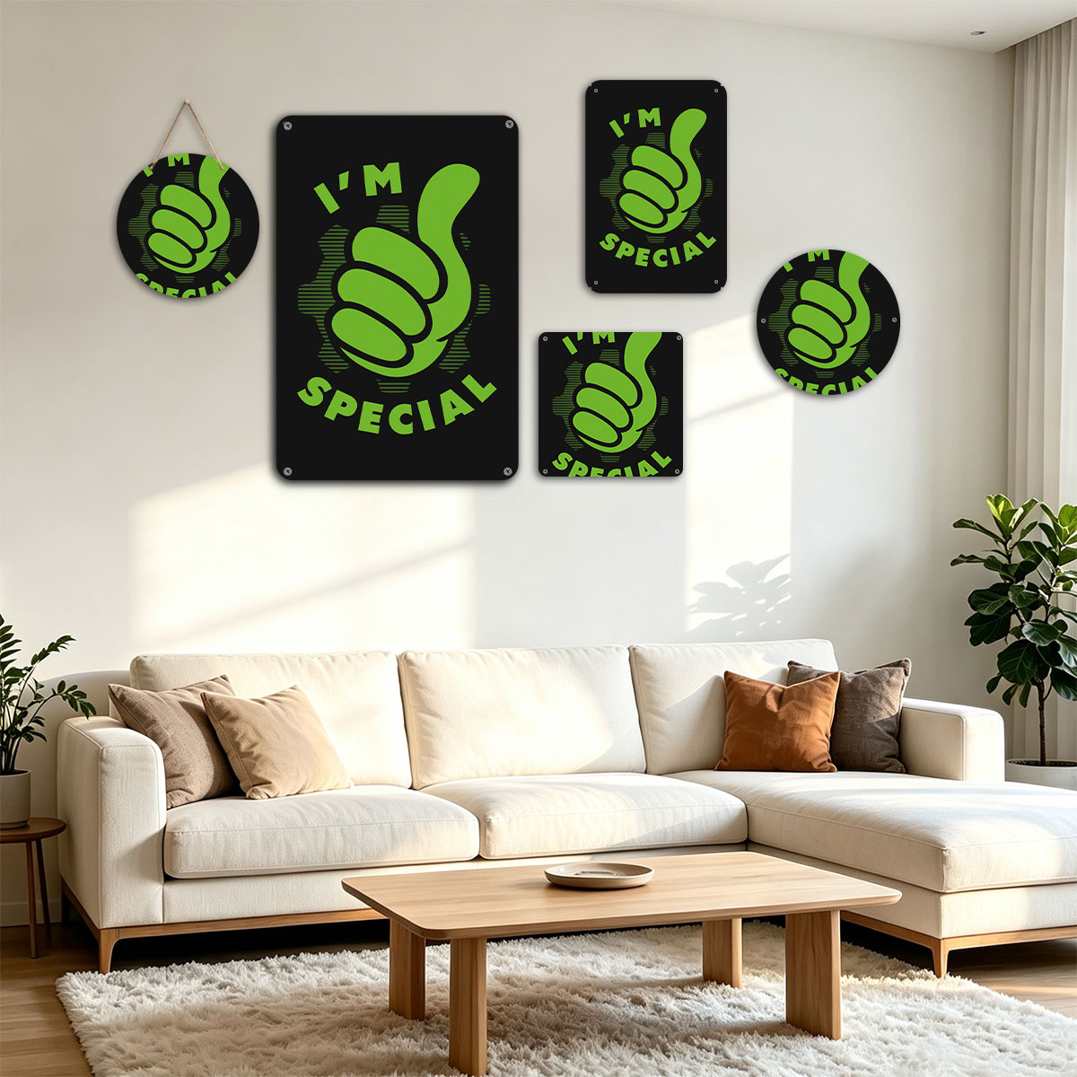 I'M SPECIAL - Green Thumbs Up Gesture Design - painting