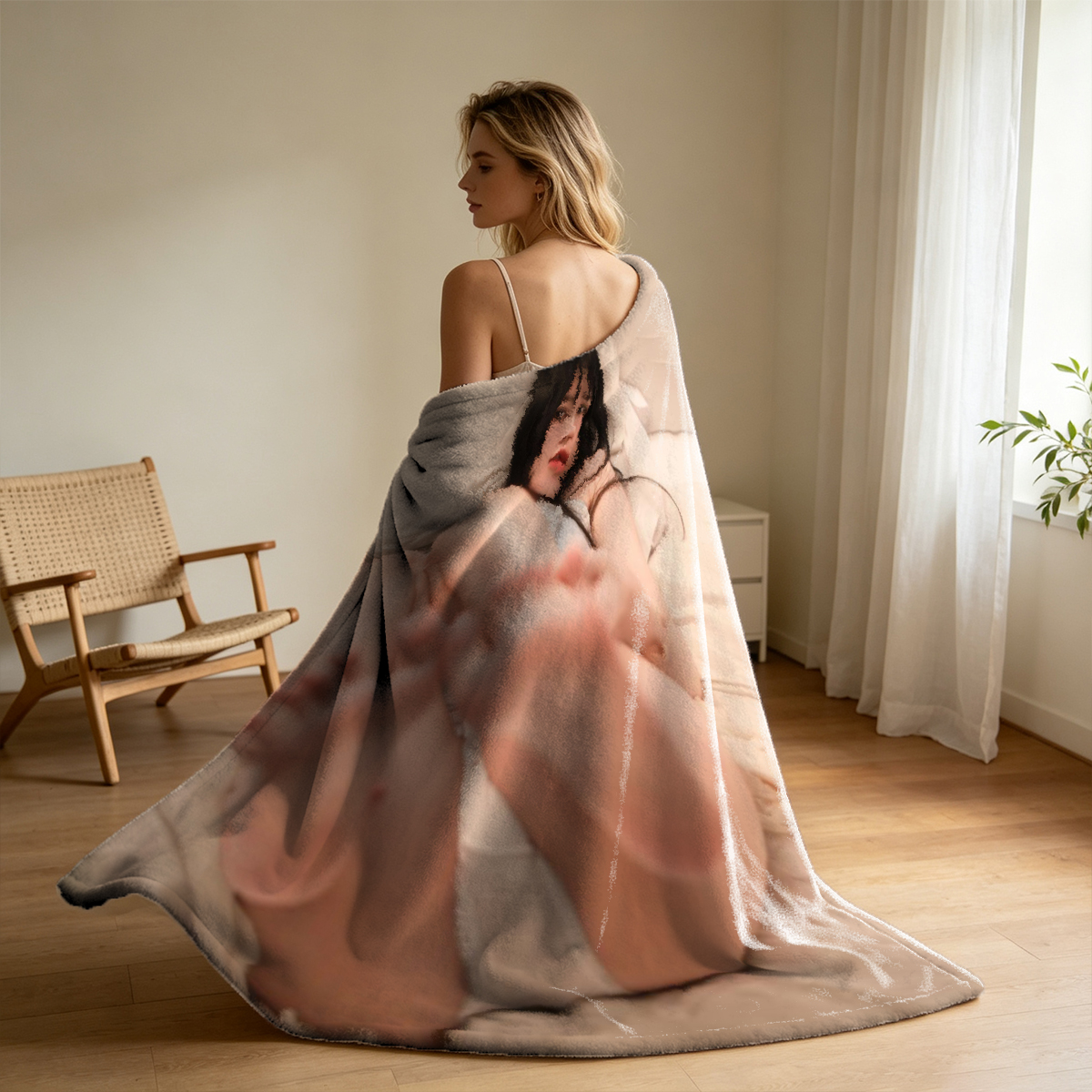 Two Actresses in Matching Outfits Gossiping in a Modern Apartment - Blanket