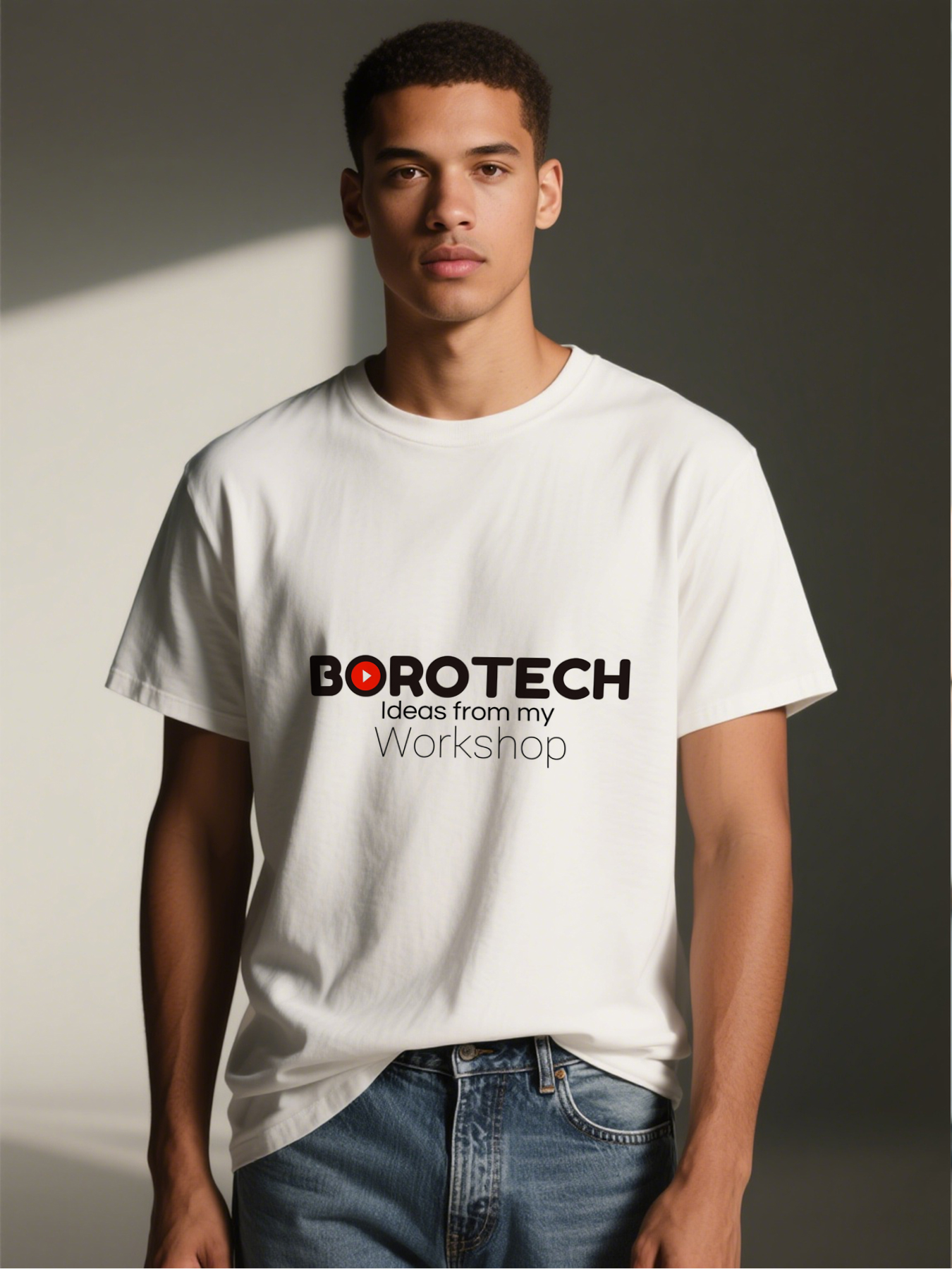 Men's Printed T-Shirt BOROTECH Ideas from my Workshop Casual Round Neck Summer Lightweight Breathable Short Sleeve T-Shirt for DIY Enthusiasts and Crafters