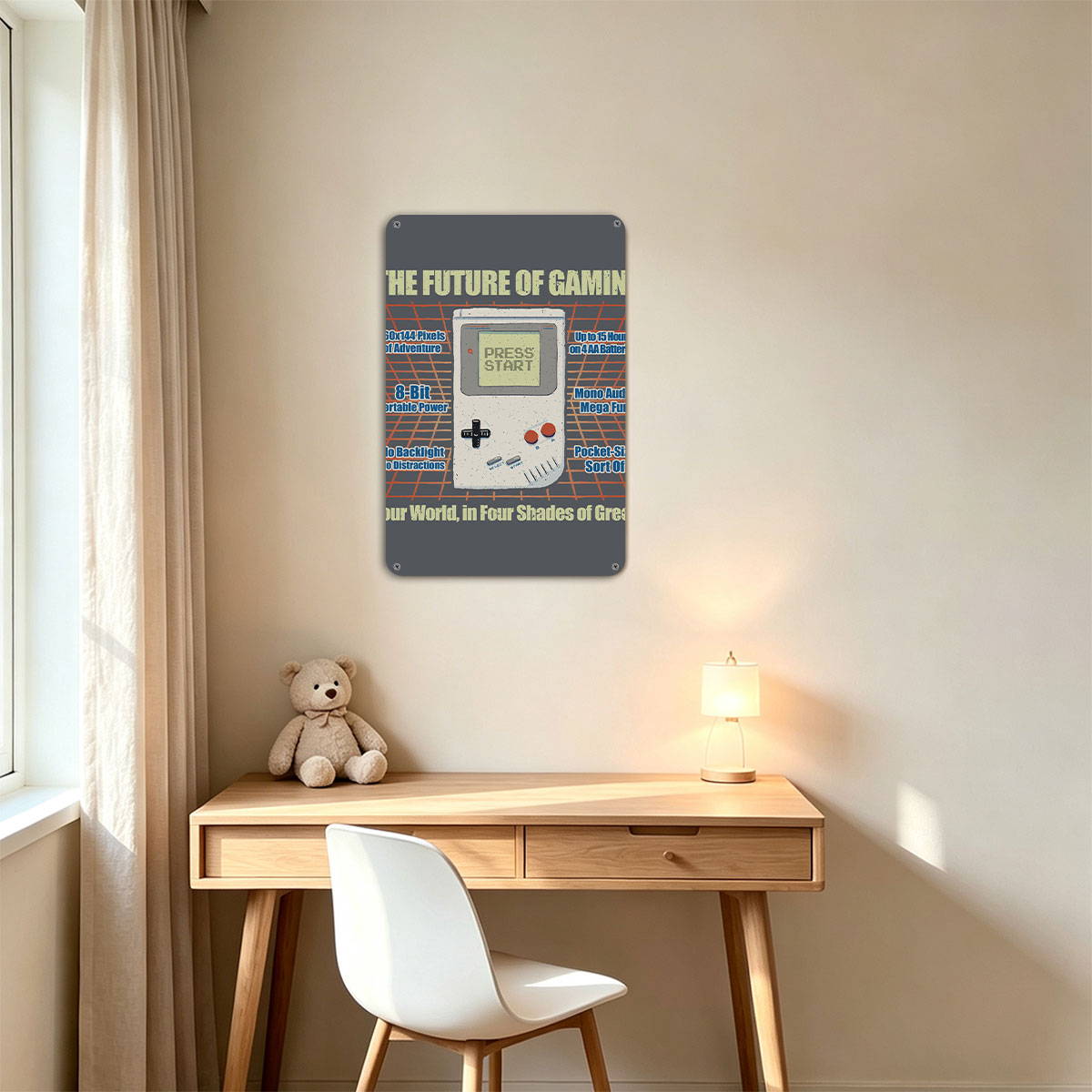 The Future of Gaming: 8-Bit Portable Power, 160x144 Pixels, Mono Audio, Pocket-Size Adventure - painting