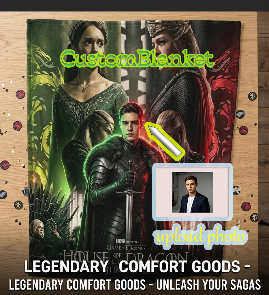Custom Face Blanket House of the Dragon Flannel Blanket for Fans and Collectors – Perfect Gift or Giveaway for Game of Thrones Enthusiasts