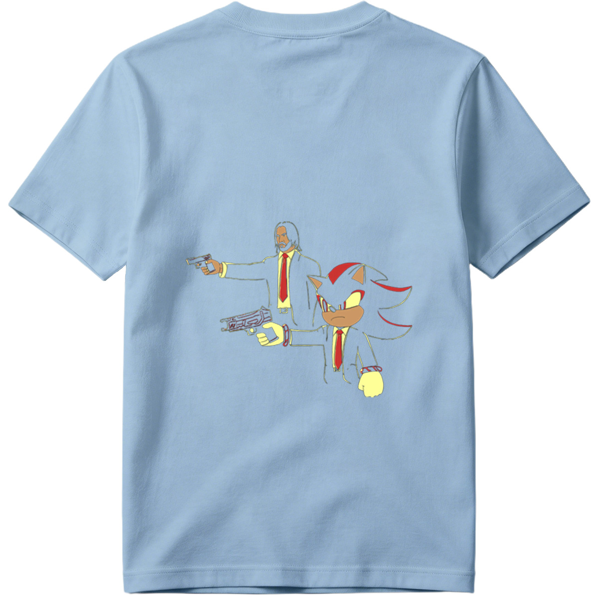 Sonic the Hedgehog and John Wick in Suit and Tie - Tee