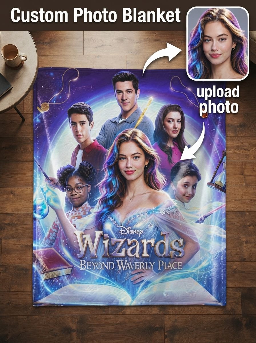 Custom Photo Flannel Throw Blanket Personalized Portrait Fleece Cover Ultra Soft Skin Friendly Magic Wizard Bedding