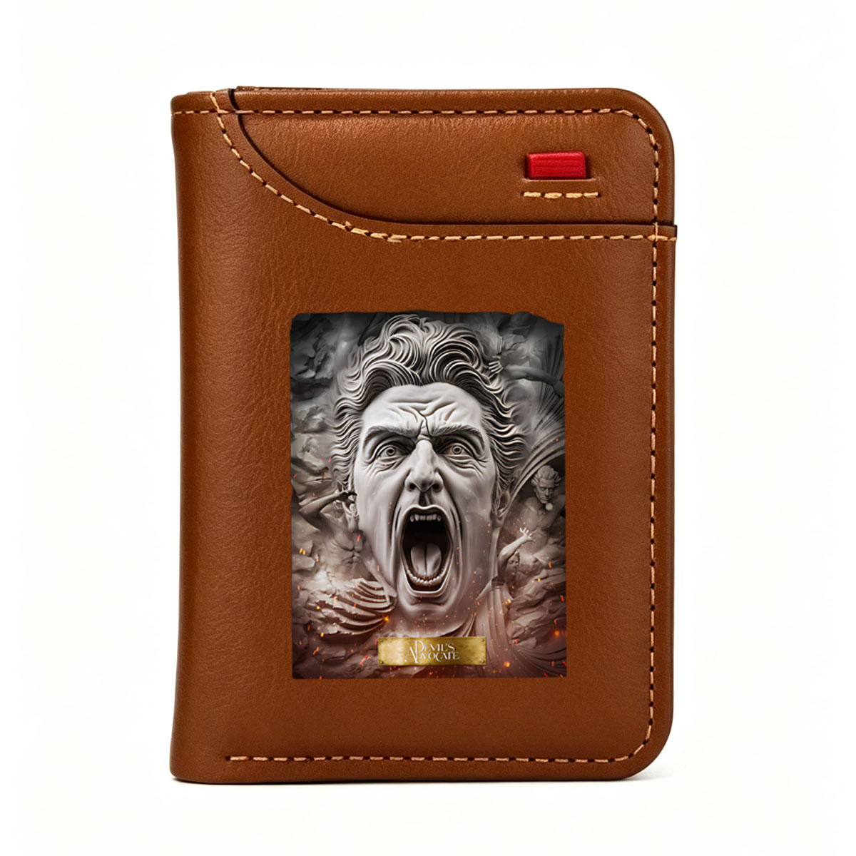 Dumbledore's Advocate: A Dramatic Portrait of Albus Dumbledore in Stone Relief - Vertical Style Wallet