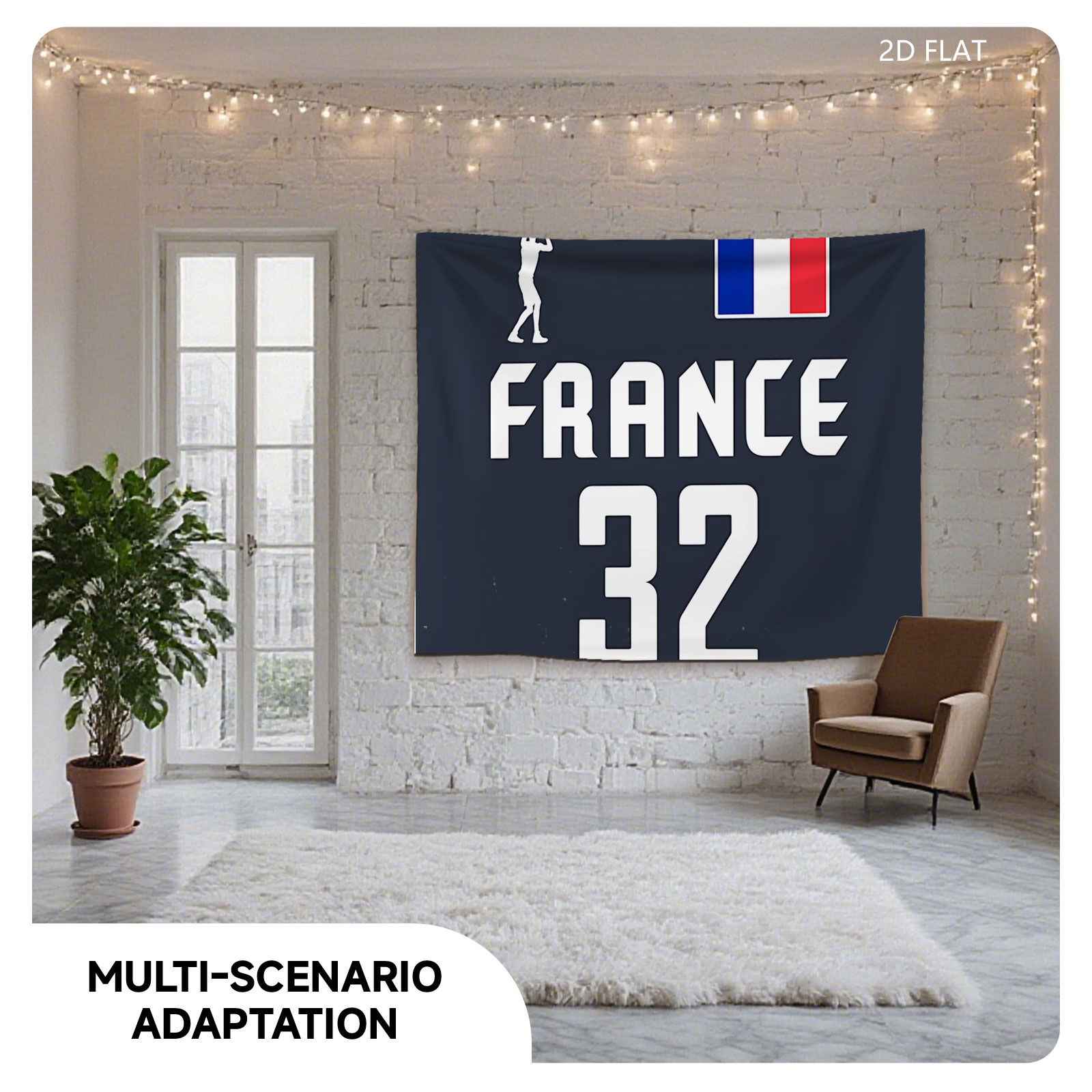 France Basketball Jersey #32 - Tapestry