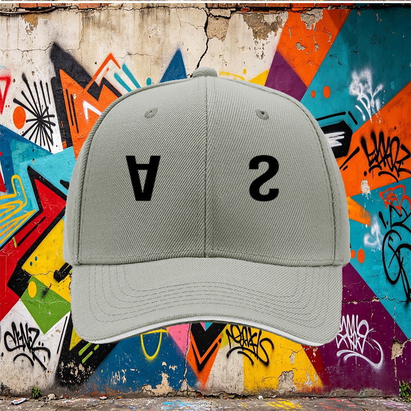 Unisex Classic Sandwich Hat with AS Logo Print - Lightweight Cotton Baseball Cap for Outdoor Activities, Travel, and Casual Wear - Perfect for Men and Women Seeking Comfortable Sun Protection and Stylish Look