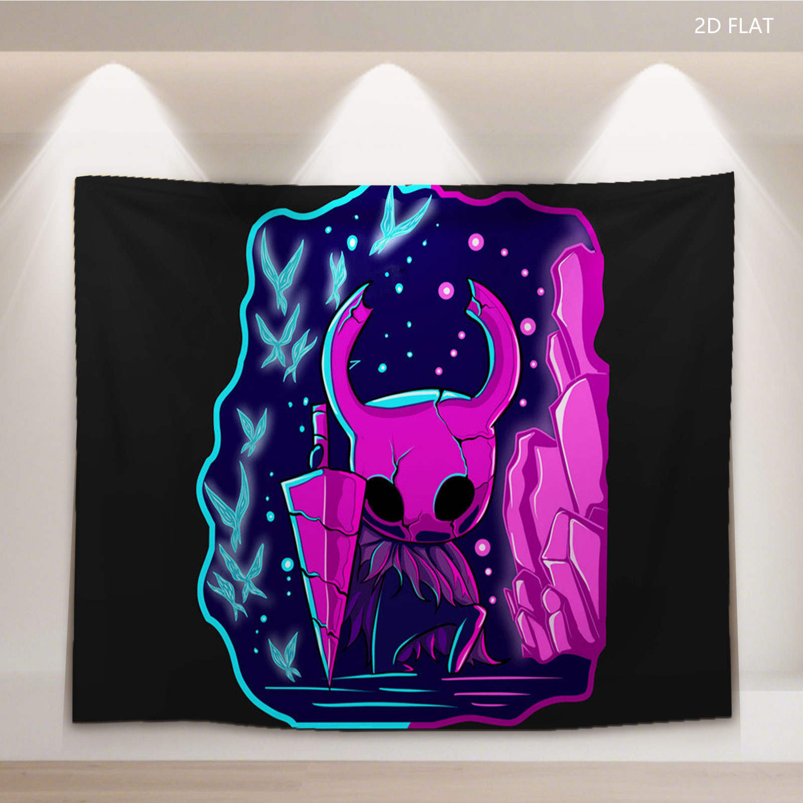 Hollow Knight in a Cosmic Crystal Cavern - Tapestry