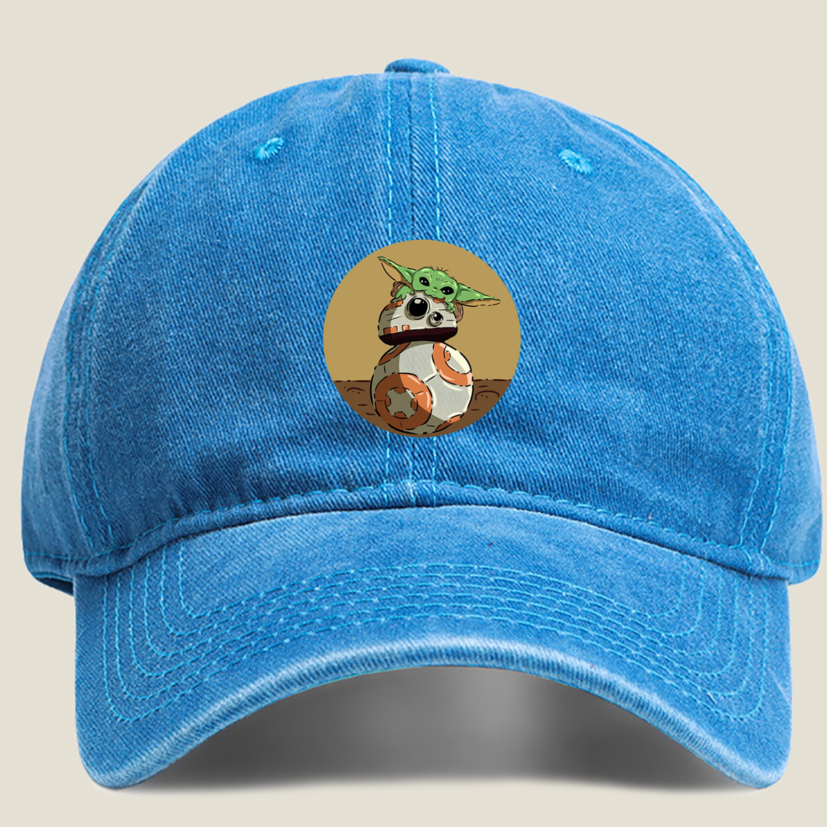 Baby Yoda and BB-8 - Washed Denim - Baseball Cap